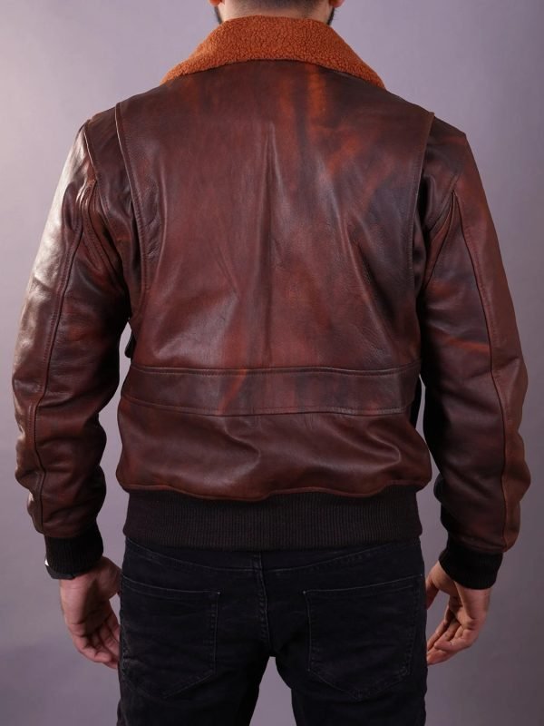Get Aviator American Force G1 Distressed Leather Jacket Brown Color