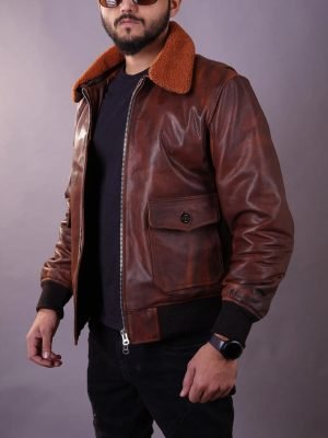 Aviator American Force G1 Distressed Leather Jacket for Men - The Jacket Place