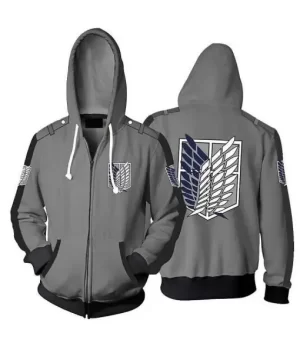 Attack on Titan Eren Yeager Hoodie in Grey Shade - The Jacket Place