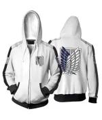 Buy White Color Attack on Titan Eren Yeager Hoodie