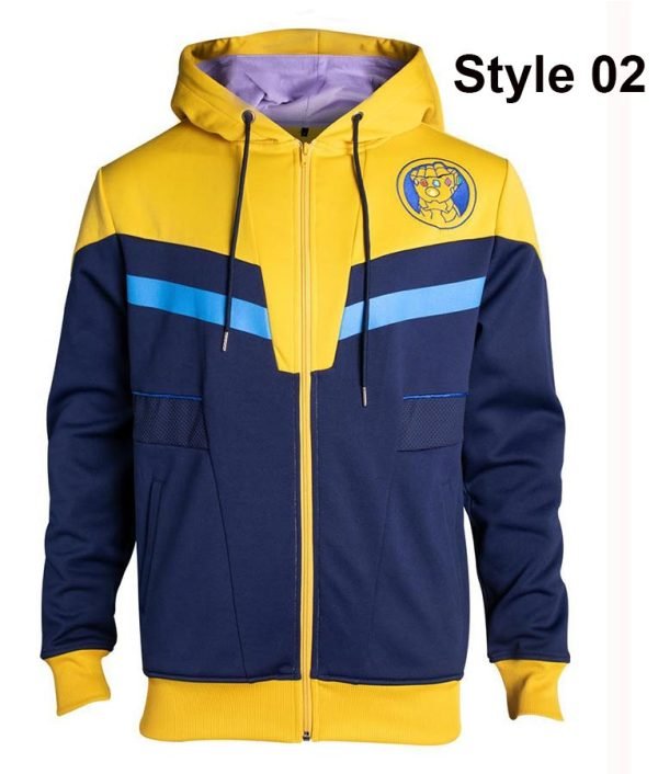 Buy Thanos Avengers Endgame Leather Hoodie Blue and Yellow