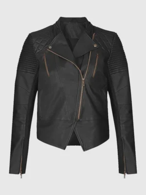 Buy Black Flame Biker Leather Jacket for Women- The Jacket Place