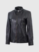 Buy Stylish Black Leather Motorcycle Jacket for Women