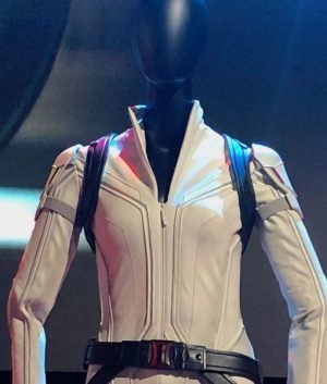 Classic Black Widow White Leather Jacket for Women