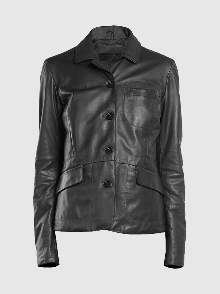 Buy Blackridge Button Leather Coat Black for Women