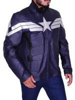 Royal Blue Captain America Chris Evans Winter Soldier Leather Jacket