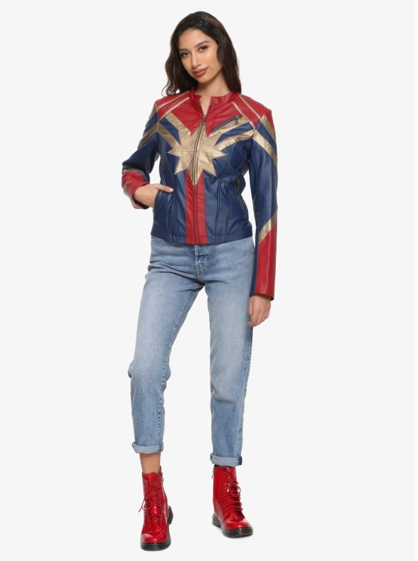 Captain Marvel Women’s Costume Leather Jacket