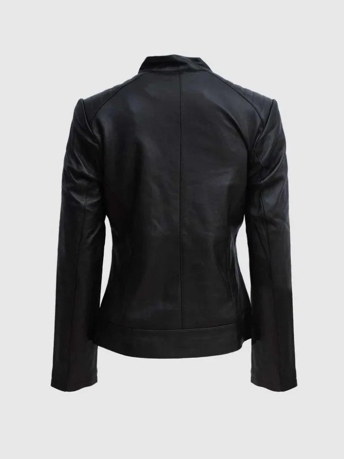 Classic Biker Jacket for Women in Black Color - The Jacket Place