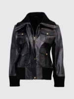 Buy Classic Black Bomber Jacket for Women - The Jacket Place