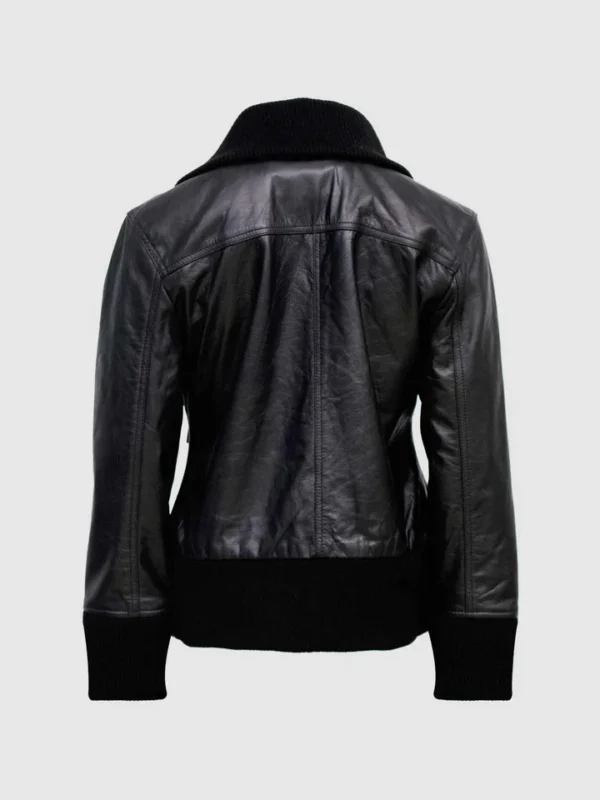 Buy Classic Black Bomber Leather Jacket for Women - The Jacket Place