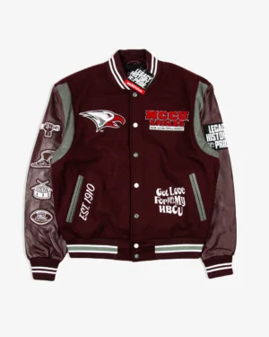 Buy NCCU Eagles Motto 3.0 Maroon Varsity Jacket - The Jacket Place