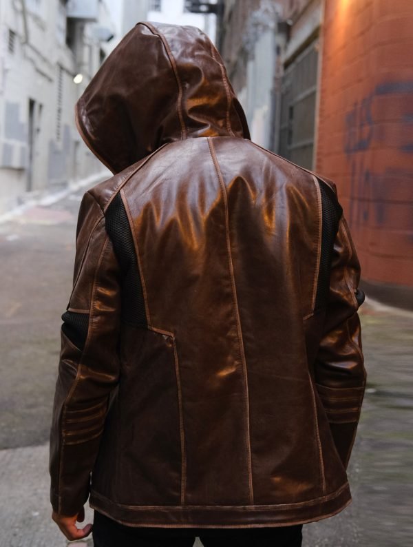 Classic Brown Detroit Become Human Gravin Reed Leather Jacket - The Jacket Place