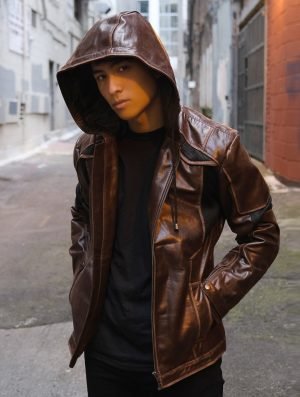 Buy Detroit Become Human Hooded Gavin Reed Leather Jacket - The Jacket Place