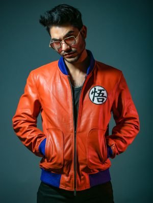 Buy Mens Dragon Orange Leather Jacket