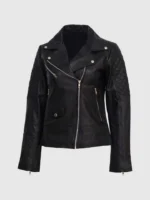 Buy Elegant Black Leather Jacket for Women