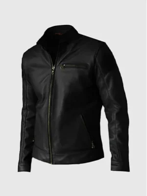 Buy Exclusive Black Leather Biker Jacket for Men