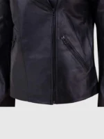 Female Motorcycle Leather Jacket in Black