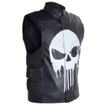 Frank Castle The Punisher Black Leather Vest for Men