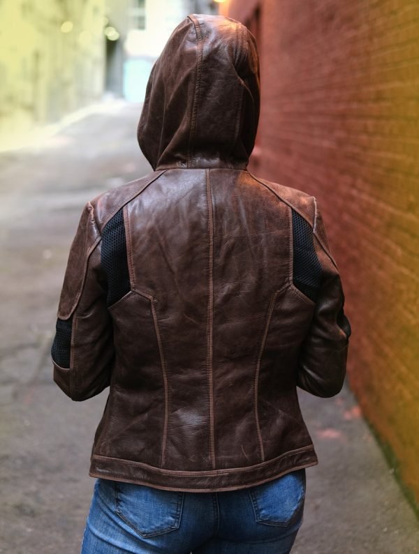 Cool Women's Gavin Leather Jacket Brown Color - The Jacket Place