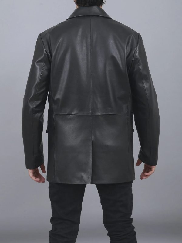 Genuine Mens Leather Black Blazer Formal Dinner Part and Wedding Coat - The Jacket Place