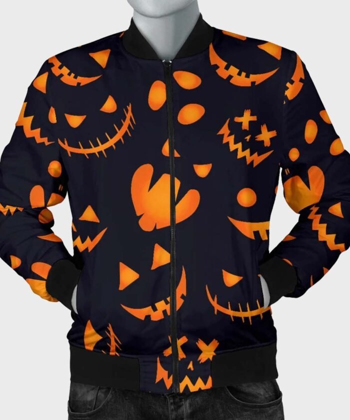 Buy Halloween Pumpkins Pattern Bomber Jacket for Men