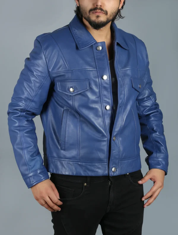 Buy Blue Capsule Corp Leather Jacket for Men - The Jacket Place