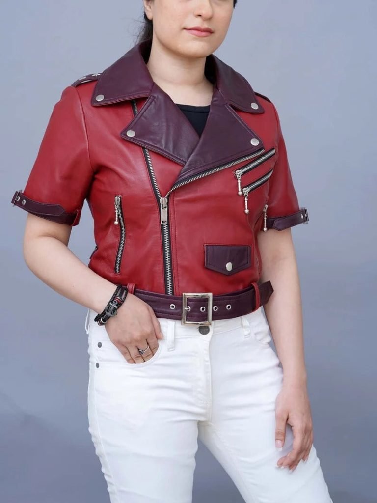 Handmade Women’s Aerith Gainsborough Vii Costume Jacket in Maroon and Black Combination