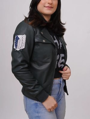 Buy Handmade Women's Inspired Green Leather Jacket - The Jacket Place