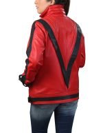 Buy Women's Unisex Handmade Michael Jackson Thriller Leather Jacket Red Black Combo