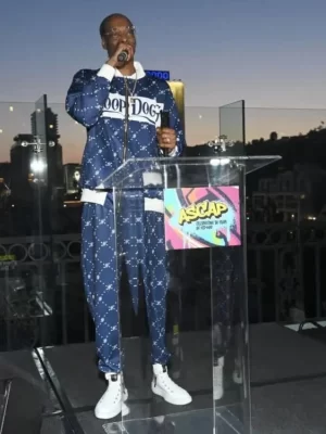 Buy Snoop Dogg Hip Hop Leather Tracksuit in Blue