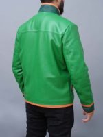Purchase Men's Handmade Freecss Inspired Green Cosplay Leather Jacket - The Jacket Place