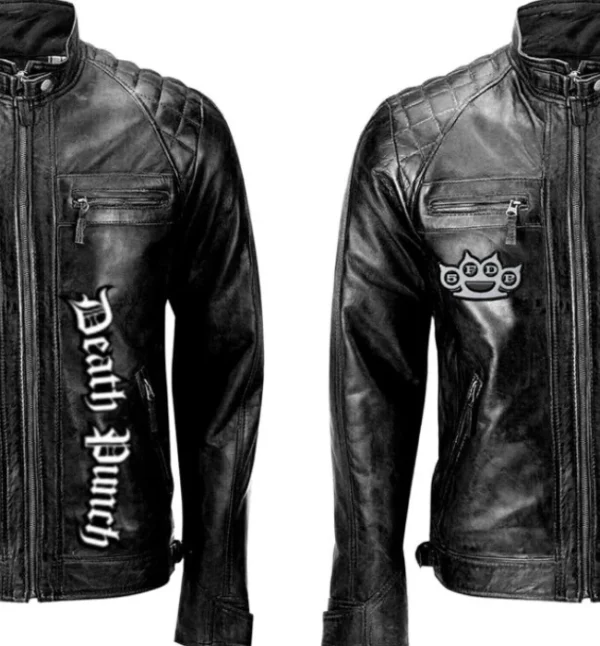 Buy Black Five Finger Death Punch Biker Jacket - The Jacket Place