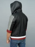Grab Men’s Game Kingdom Hearts Sora Hooded Leather Jacket Black Maroon
