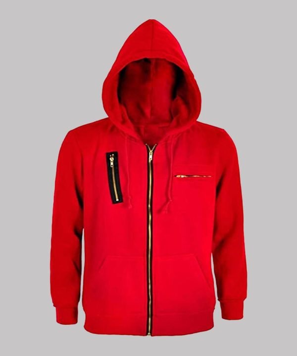 Buy La Casa De Papel Money Heist Hoodie Jacket in Red
