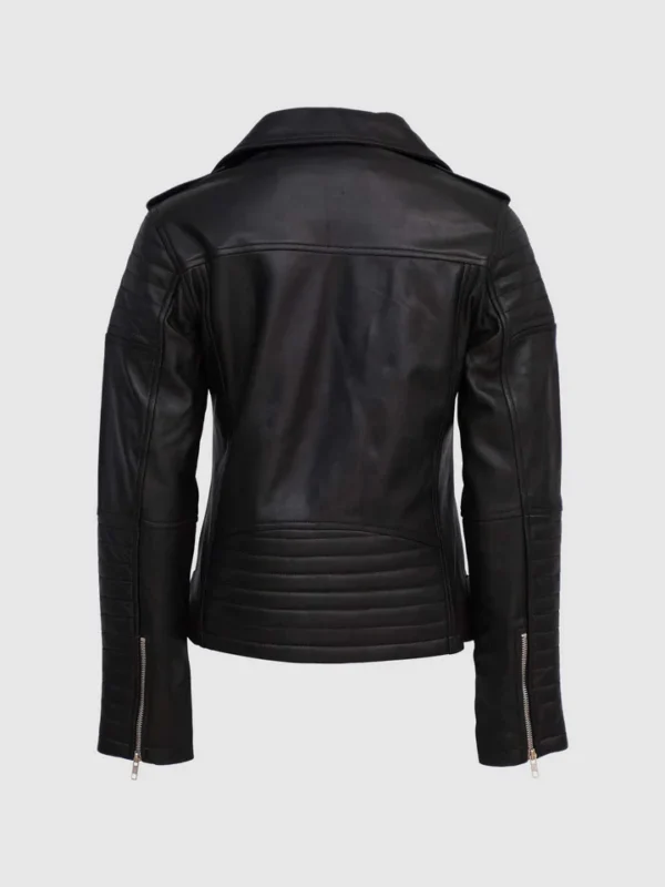 Buy Leather Padded Black Biker Jacket for Women