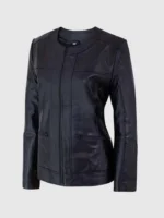 Buy Female Lightweight Leather Biker Jacket in Black