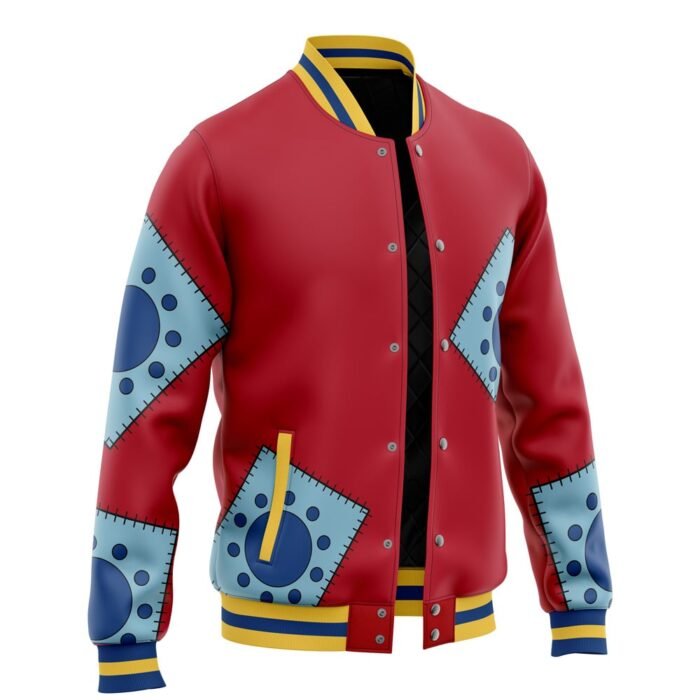 Luffy Wano Pattern OP Varsity Jacket for Bikers