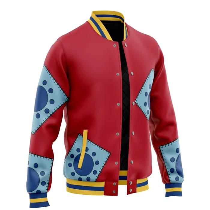 Luffy Wano Pattern OP Varsity Jacket for Bikers
