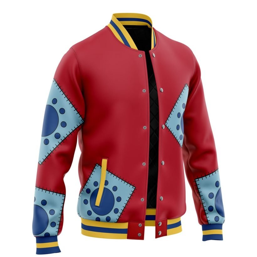 Luffy Wano Pattern OP Varsity Jacket for Bikers