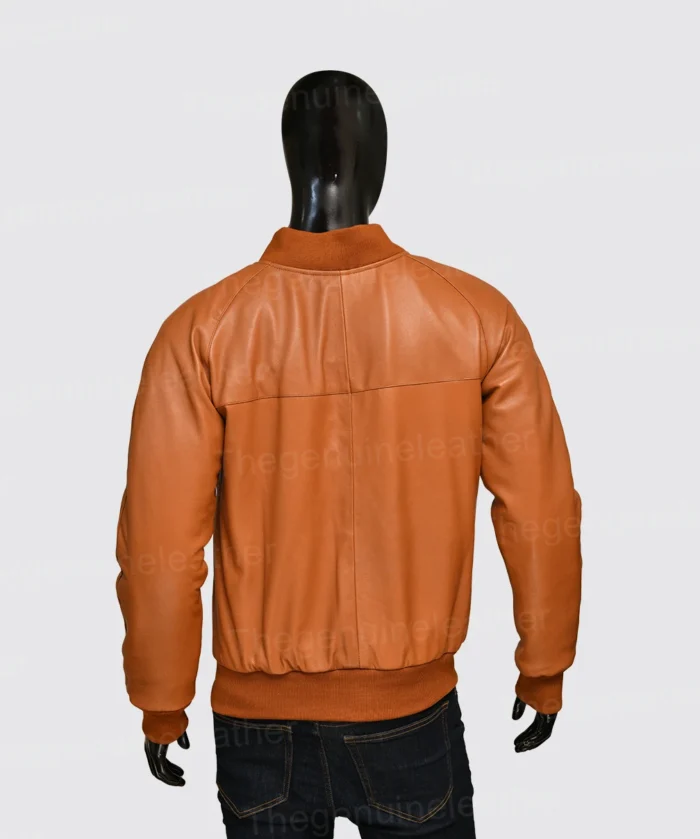 Mens Tan Brown Bomber Jacket