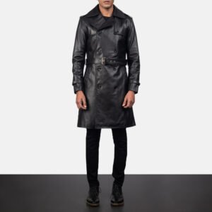 Buy Royson Black Leather Duster Coat for Men