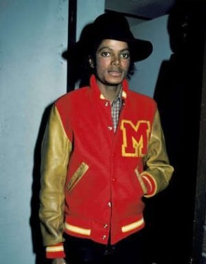 Michael Jackson Varsity Letterman Jacket Red Golden Combo