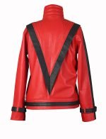Get Women's Unisex Handmade Michael Jackson Thriller Leather Jacket Red Black - The Jacket Place