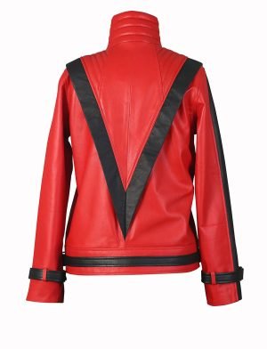 Get Women's Unisex Handmade Michael Jackson Thriller Leather Jacket Red Black - The Jacket Place