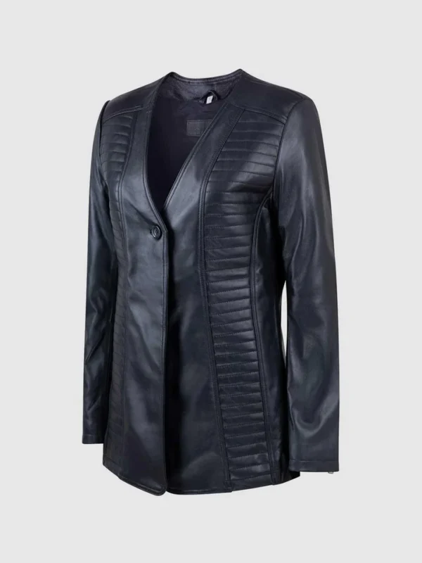 Buy Female Modern Fashion Leather Jacket Black