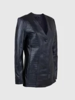 Modern Fashion Black Leather Jacket for Women