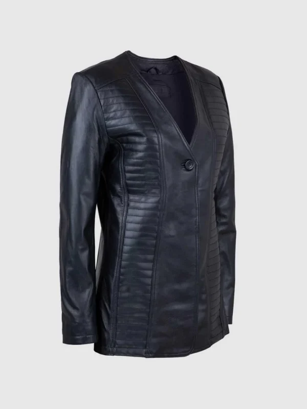 Modern Fashion Black Leather Jacket for Women