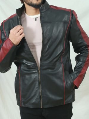 Men's Black Mass Effect N7 Motorcycle Leather Jacket - The Jacket Place
