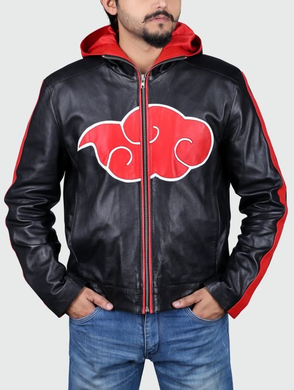 Buy Mens Inspired Itachi Costume Leather Jacket in Black - The Jacket Place