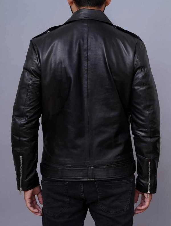 Negan Inspired Brando Motorcycle Leather Jacket Black For Men - The Jacket Place